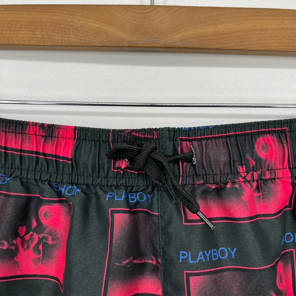 Playboy by PacSun Swim Trunks Men's XL Multicolor‎ Mesh Lined Drawstring Logo 5